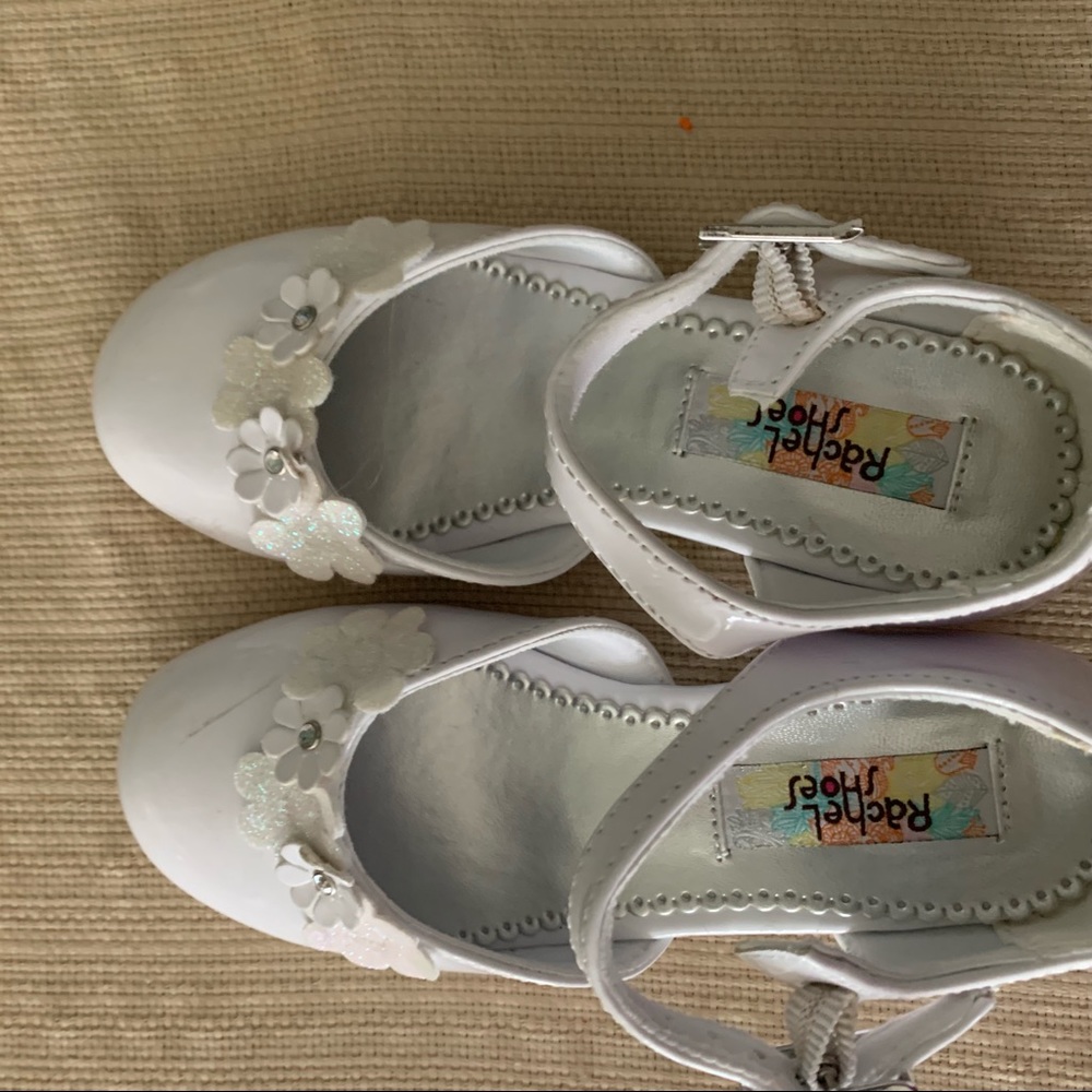 white patent leather shoes white/silver glitter